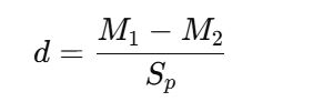 Cohen's d formula