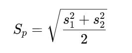pooled standard deviation formula (equal sample sizes)